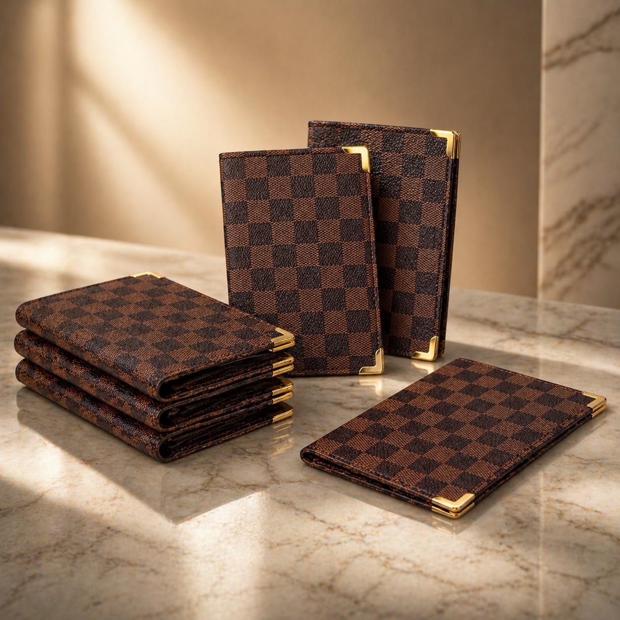 Gurubhai Equipments Premium Bill Folder – Pack of 6 | PU Leather Restaurant Check Presenter with Cash & Card Pocket | Durable & Stylish for Hotels & Cafés (Heavy Dark Brown)