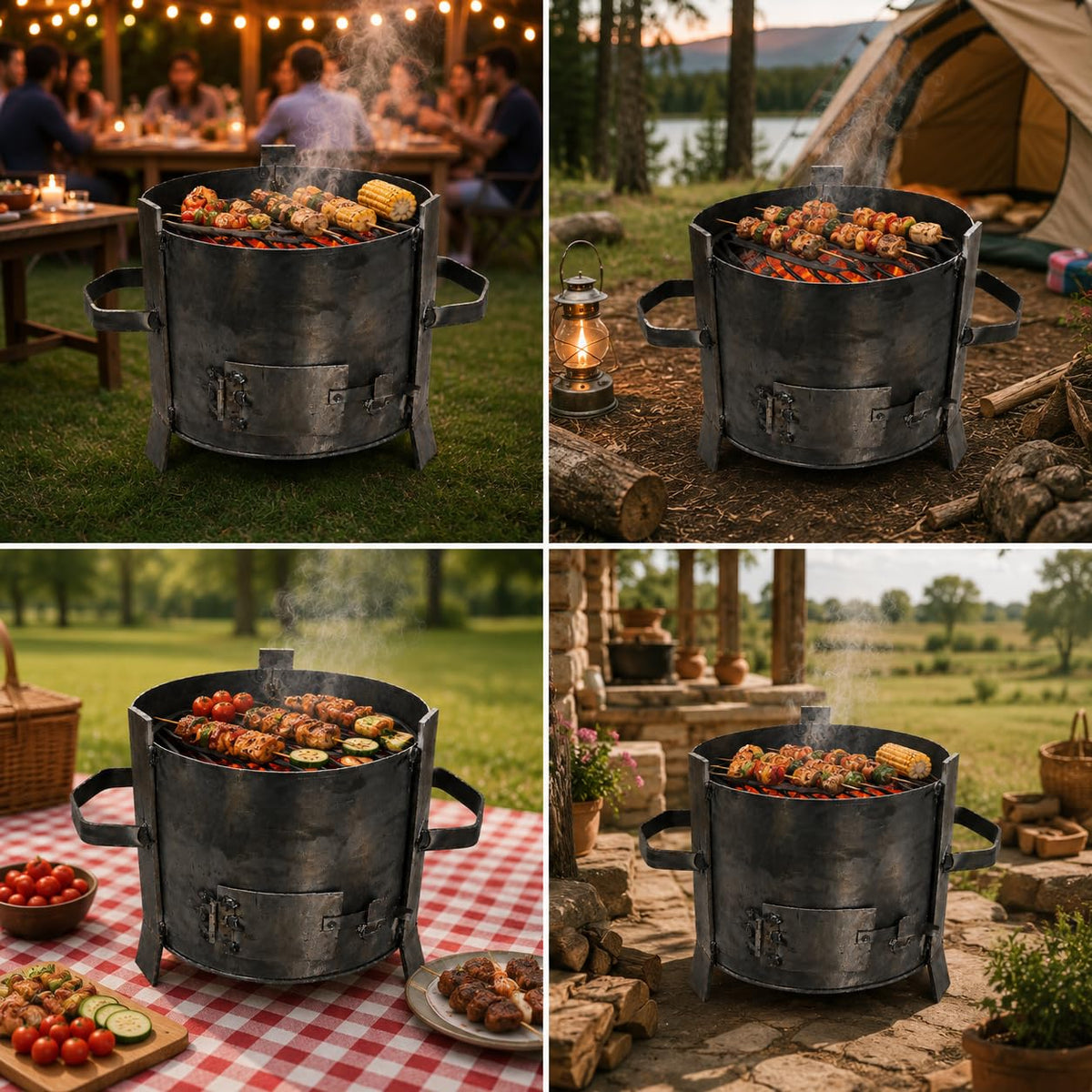 Round Charcoal Sigdi 11 inch with Grill Rods - product view 8
