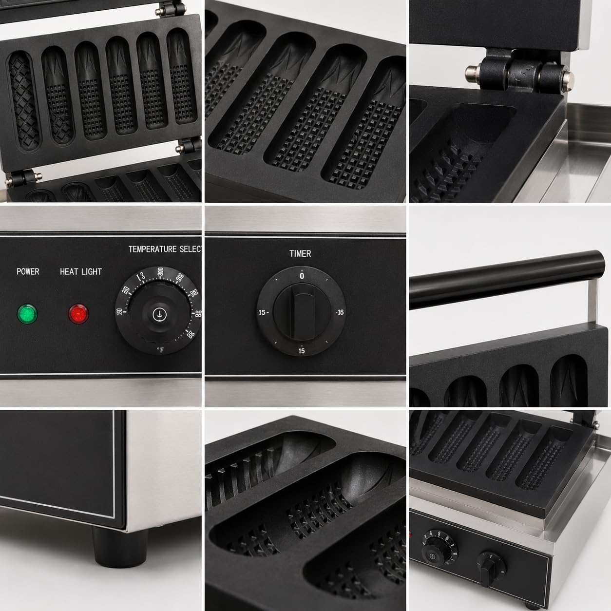 Gurubhai Equipments Corn Hot Dog Waffle Machine, Commercial Electric Corn Dog Maker, Professional Hot Dog Baker for Cafe Bakery Restaurant