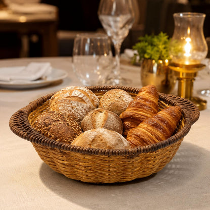 Gurubhai Equipments Wicker Basket with Handle, Handwoven Storage and Carry Basket for Home, Kitchen, Laundry and Gift Hampers
