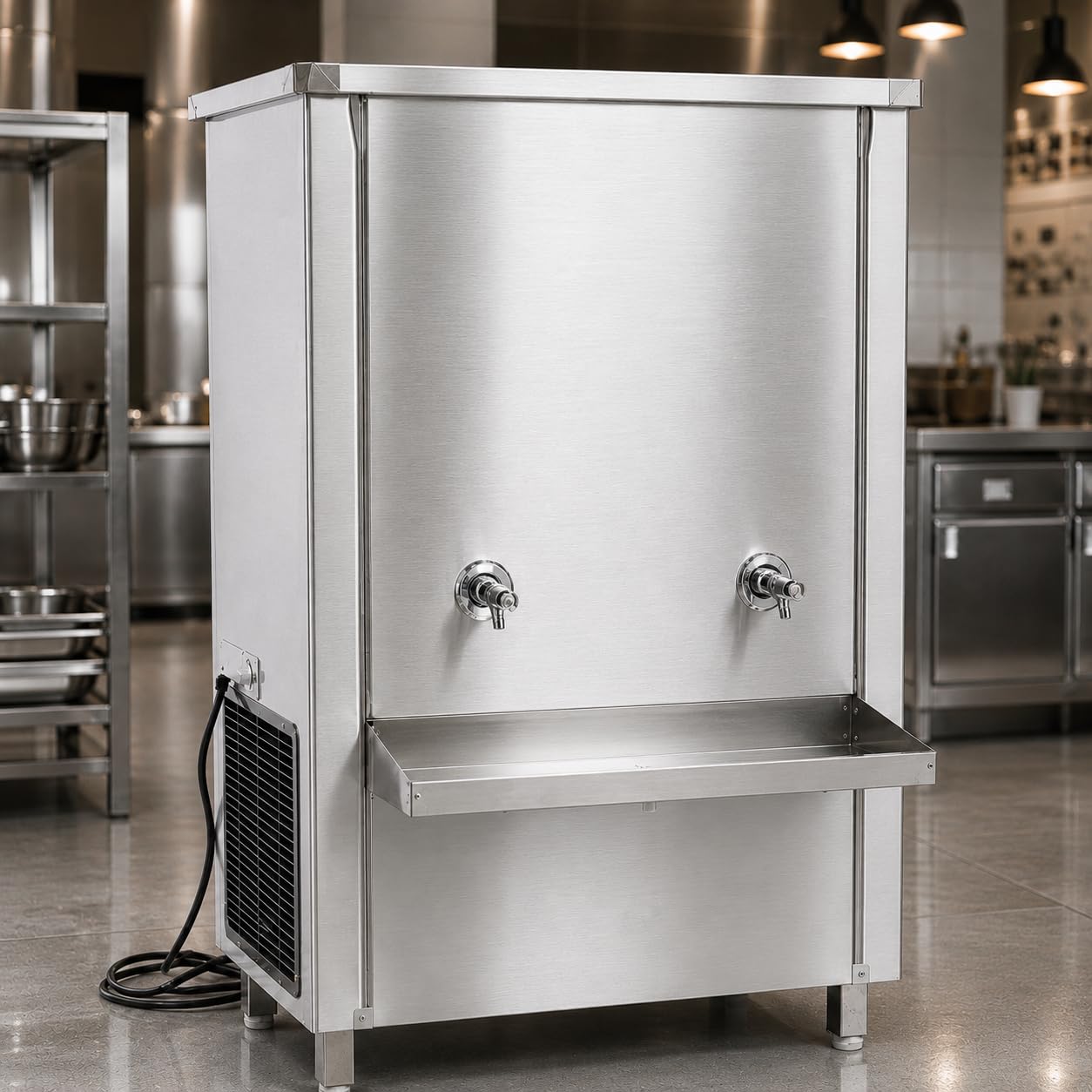 Gurubhai Equipments 200L Stainless Steel Water Cooler | Commercial Drinking Water Cooler Machine | Heavy Duty Electric Water Cooler for Office, School & Restaurant