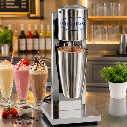 Gurubhai Equipments Electric Stainless Steel Single Head Milkshake Maker, 2-Speed Commercial Mixer With 220V, Includes Mixing Cup, Ideal For Smoothies Heavy-Duty Drink Blender (Single Head),560 Watts
