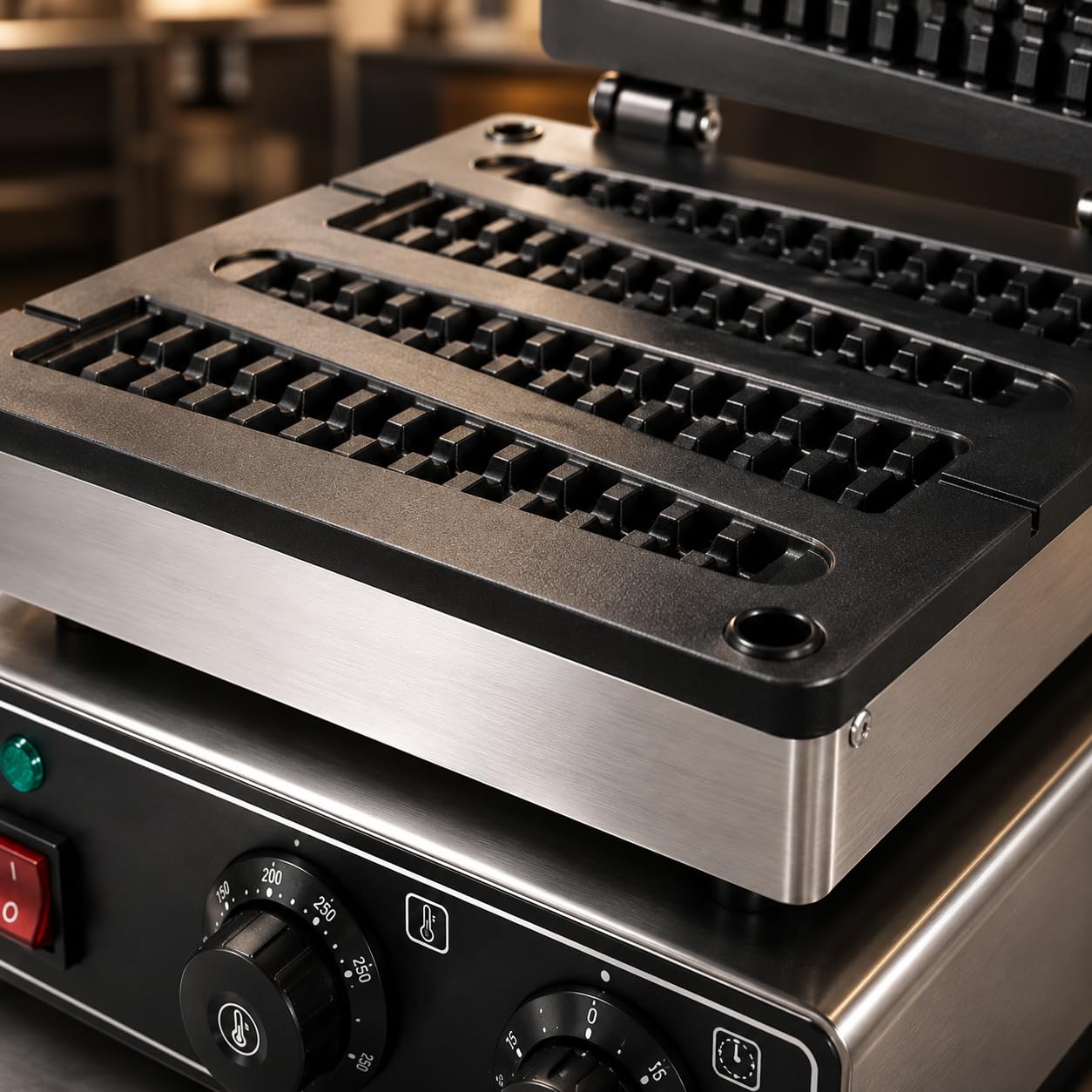 Gurubhai Equipments Lolly Stick Waffle Machine, Commercial Electric Waffle Pop Maker, Non-Stick Stick Waffle Baker for Cafe Bakery Restaurant