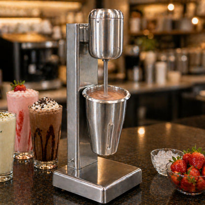 Gurubhai Equipments Commercial Milkshake Maker | Heavy-Duty Double Mixer | Electric Blender Machine with Mixing Cups for Milkshakes, Smoothies, and Drinks