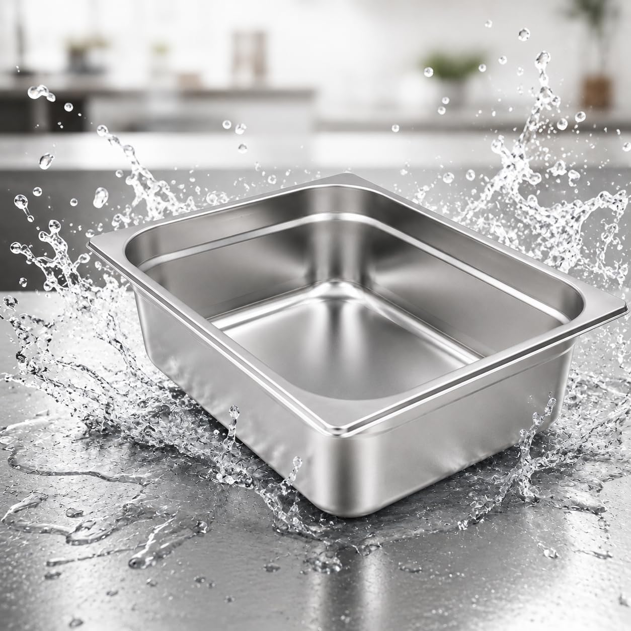 GURUBHAI EQUIPMENTS Gn Pan Food Container 1/2 100 mm (4" Deep) Stainless Steel Gastronorm Pan – Easy-to-Clean Food Storage Solution for Commercial Kitchens, Catering use