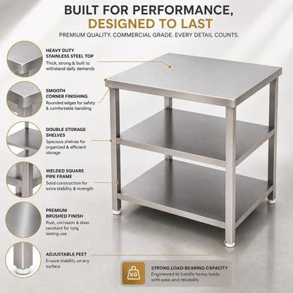 GURUBHAI EQUIPMENTS Kitchen Service Table Commercial Work Table