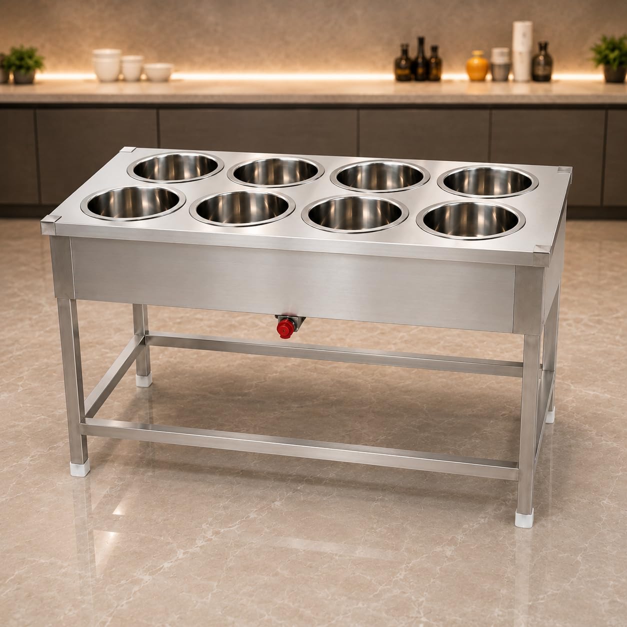 Gurubhai Equipments Electric Bain Marie Commercial Food Warmer Steam Table Buffet Counter for Restaurant Catering