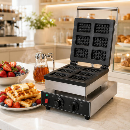 Gurubhai Equipments Commercial Waffle Maker Machine, Electric Belgian Waffle Baker, Professional Waffle Machine for Cafe Bakery Restaurant Food Stall