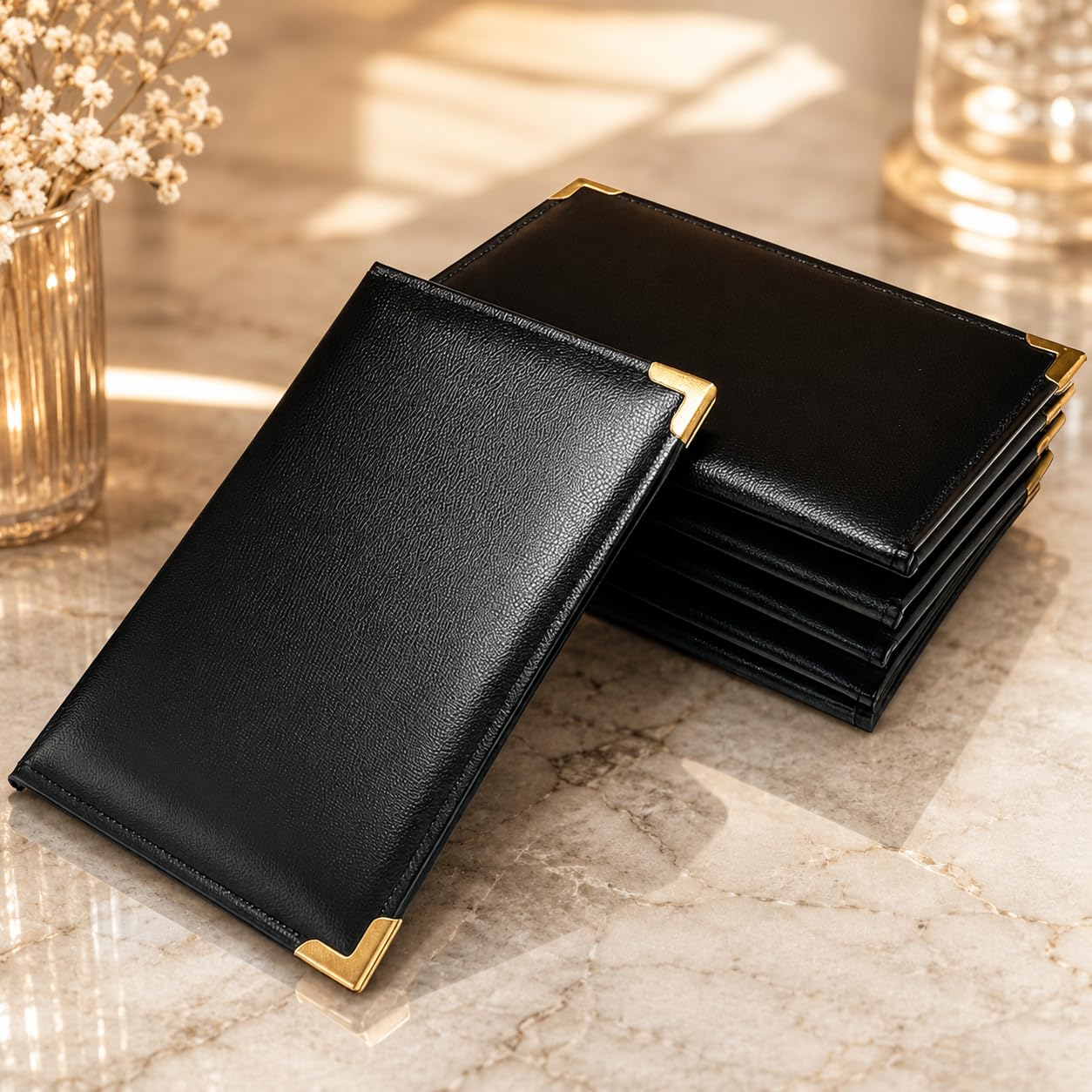 Gurubhai Equipments Bill Folder for Restaurant & Café Receipt Presenter with Thank You Print – Durable Menu & Receipt Holder for Hotels, Dine-In & Billing