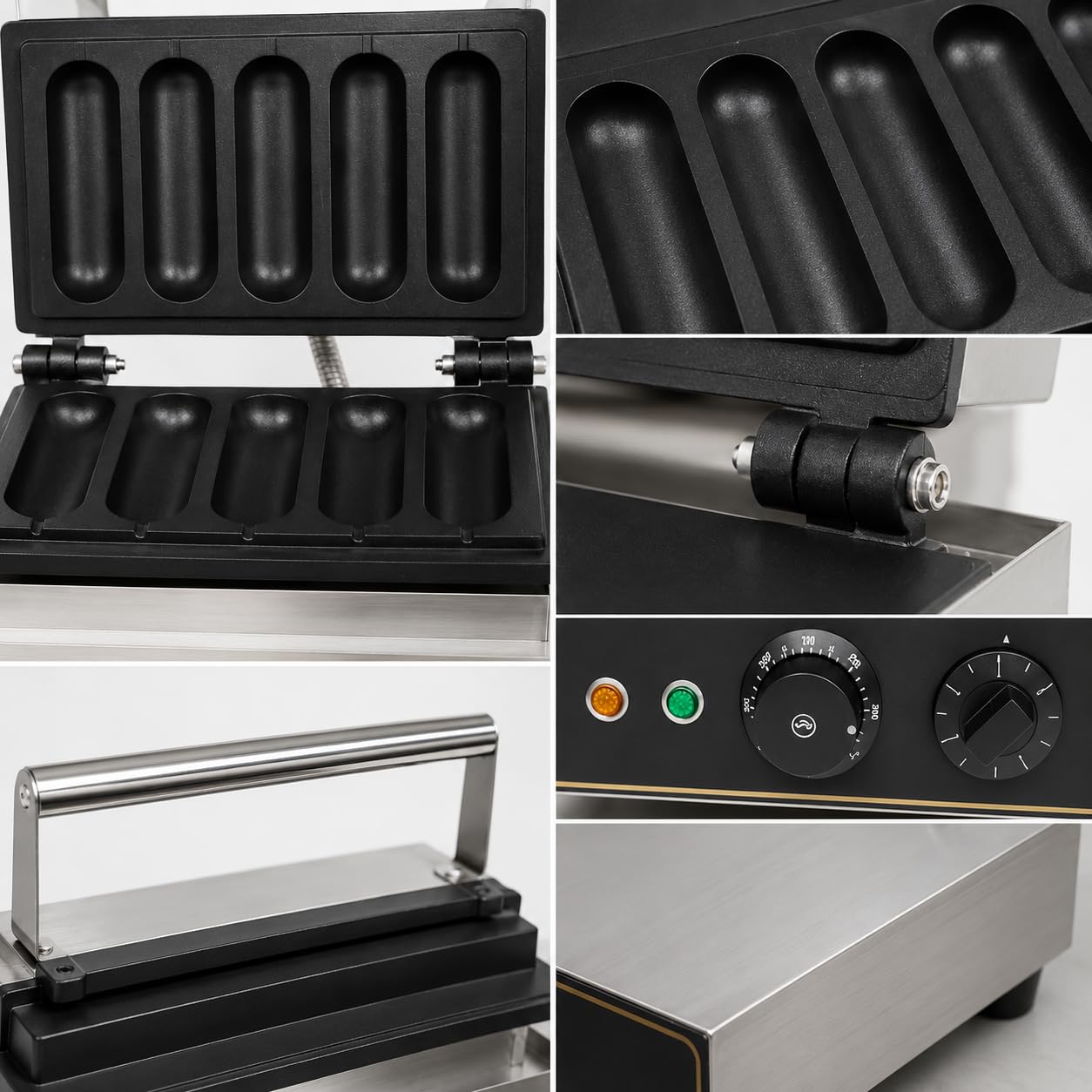 Gurubhai Equipments Commercial Waffle Maker Machine, Electric Belgian Waffle Baker, Professional Waffle Machine for Cafe Bakery Restaurant Food Stall