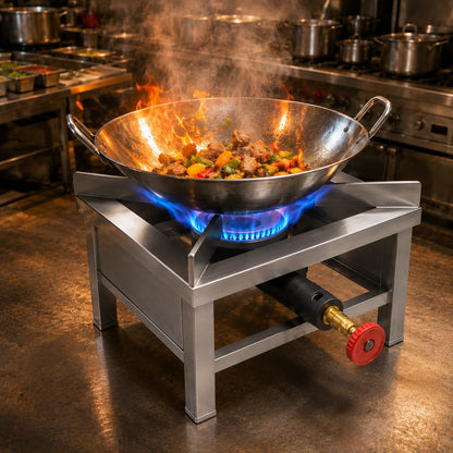 Gurubhai Equipments Square Catering Burner Heavy Duty LPG Gas Stove Commercial Cooking Burner for Hotel Restaurant Catering Kitchen