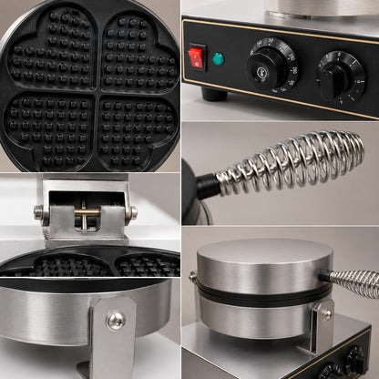Gurubhai Equipments Commercial Waffle Maker Machine, Electric Belgian Waffle Baker, Professional Waffle Machine for Cafe Bakery Restaurant Food Stall