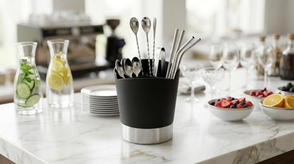 Gurubhai Equipments Drinking Straw Holder Organizer Desktop Straw Storage Box for Spoon Stirrer Straw Stick Tableware Storage for Cafe Milk Tea Shop Restaurant Counter