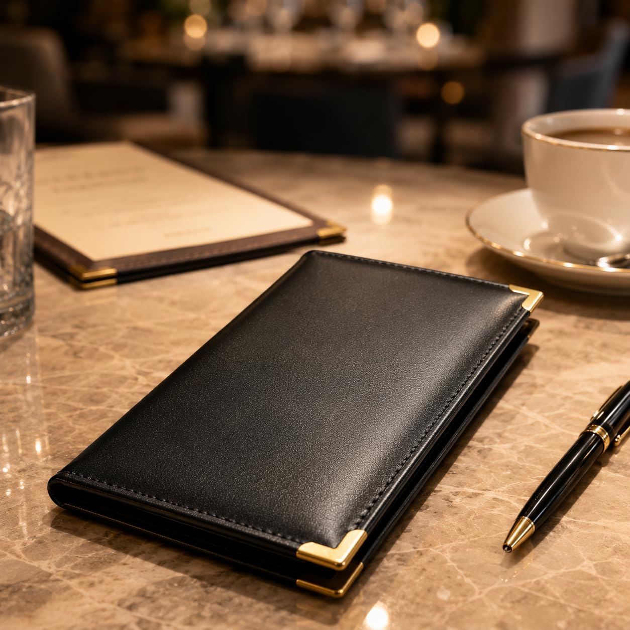 Gurubhai Equipments Bill Folder for Restaurant & Café Receipt Presenter with Thank You Print – Durable Menu & Receipt Holder for Hotels, Dine-In & Billing