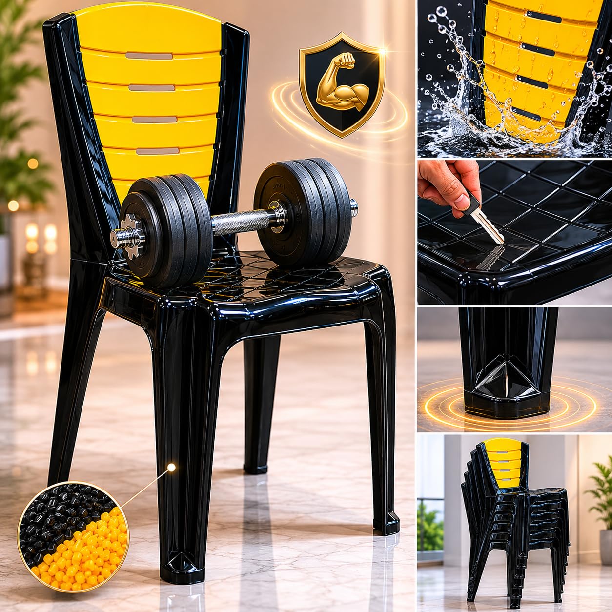 GURUBHAI EQUIPMENTS Dining Chair Restaurant Chair Cafe Chair for Home Dining Room Indoor Outdoor Seating