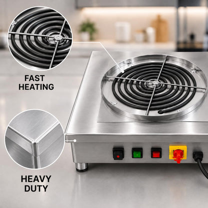 GURUBHAI EQUIPMENTS 4000W Commercial Flat Induction Stove | Induction Cooktop | Induction Chulha for Restaurant Hotel Catering Buffet Cloud Kitchen