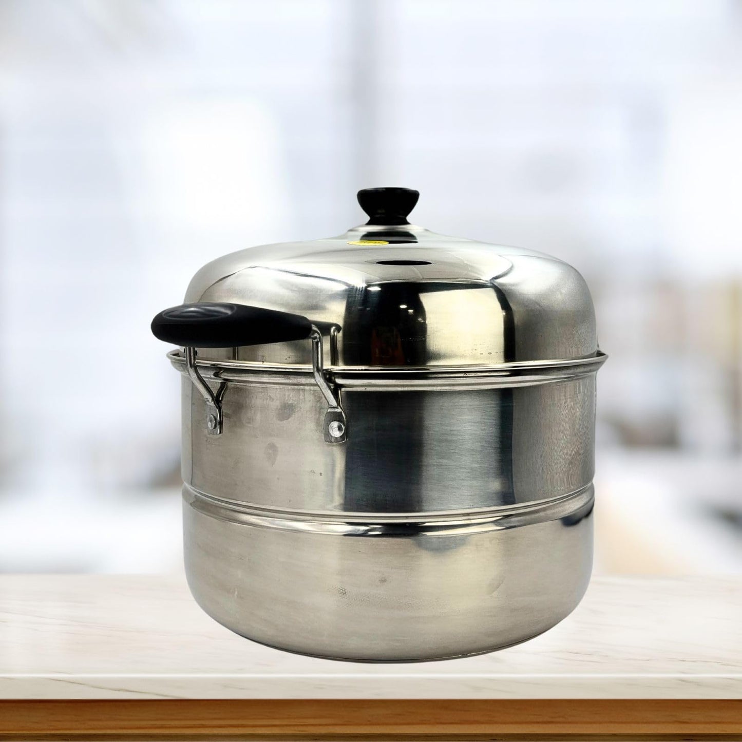 Gurubhai Equipments Stainless Steel Momos Steamer Cooker – 3 Tier, 30 cm with Lid – Multipurpose Steamer for Momos, Modak, Idli & Vegetables – Induction & Gas Stove Compatible – Silver