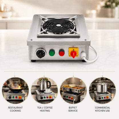 Gurubhai Equipment Commercial Induction Cooktop | Induction Stove with Temperature Control | Heavy Duty Induction Cooker for Restaurant, Hotel & Catering Kitchen
