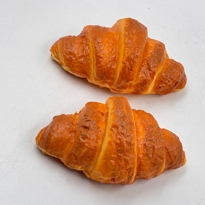 GURUBHAI EQUIPMENTS Artificial Croissant Model – Set of 2 Realistic Fake Bread Display for Bakery Décor, Restaurant Showcase, Photography Props & Home Decoration | Non-Edible Food Replica