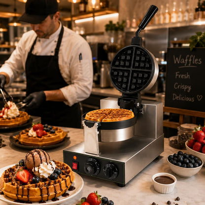 Gurubhai Equipments Commercial Waffle Maker Machine, Electric Belgian Waffle Baker, Professional Waffle Machine for Cafe Bakery Restaurant Food Stall