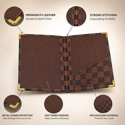 Gurubhai Equipments Premium Bill Folder – Pack of 6 | PU Leather Restaurant Check Presenter with Cash & Card Pocket | Durable & Stylish for Hotels & Cafés (Heavy Dark Brown)