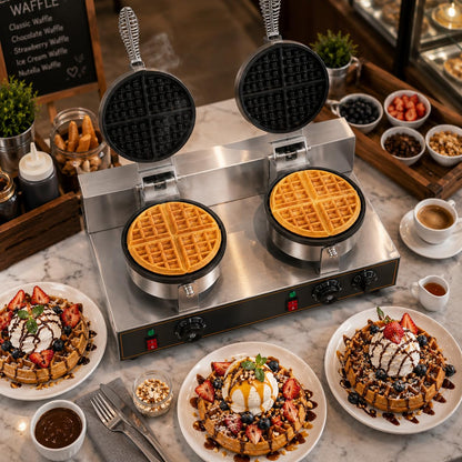 Gurubhai Equipments Commercial Waffle Maker Machine, Electric Belgian Waffle Baker, Professional Waffle Machine for Cafe Bakery Restaurant Food Stall