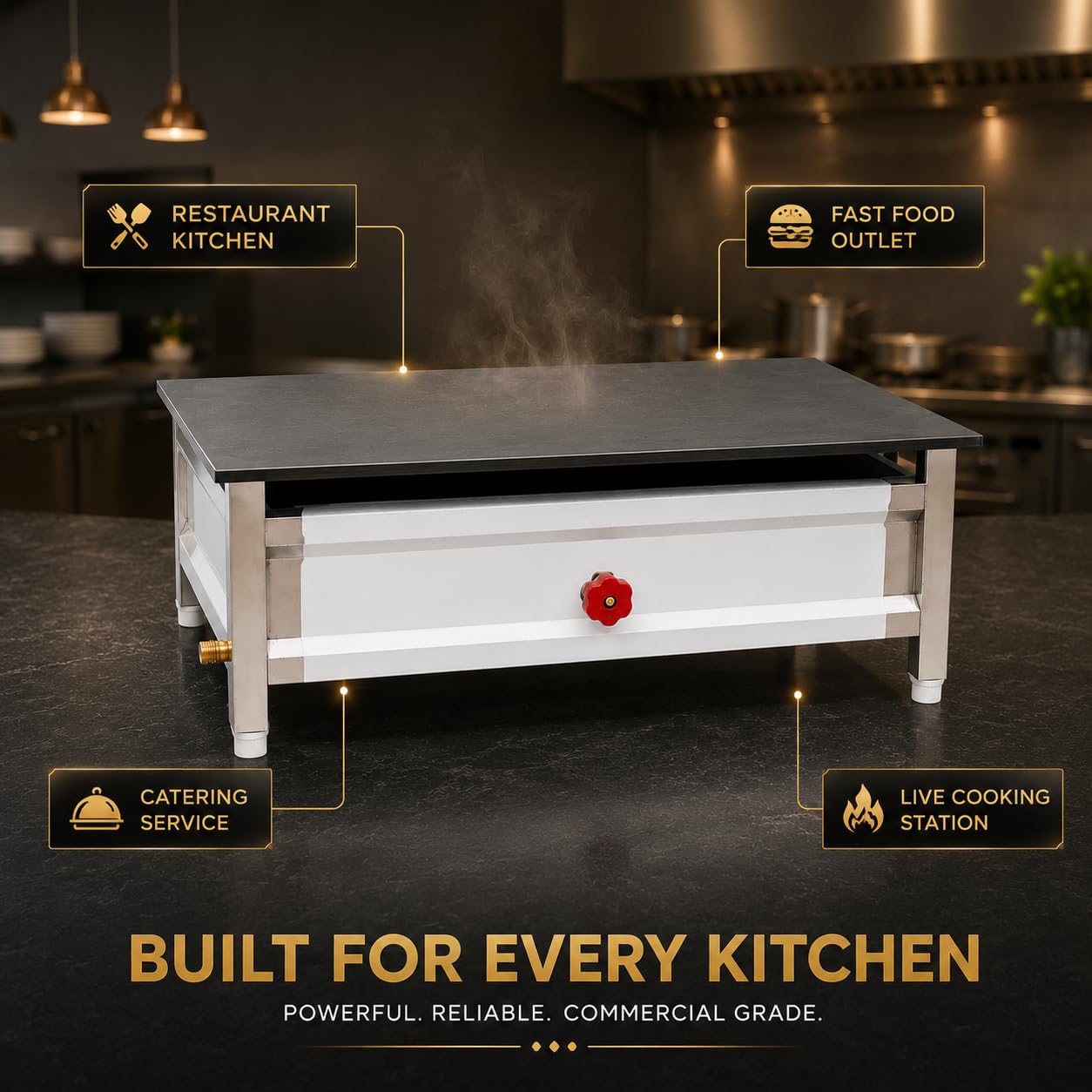 Gurubhai Equipments Stainless Steel Roti Bhatti – Commercial Gas Roti Bhatti for Hotel & Restaurant Use | Heavy-Duty Roti Cooking Bhatti with Bullet Burner for Tandoor & Kitchen Use