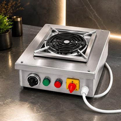 Gurubhai Equipment Commercial Induction Cooktop | Induction Stove with Temperature Control | Heavy Duty Induction Cooker for Restaurant, Hotel & Catering Kitchen (SS-IND-2500W)