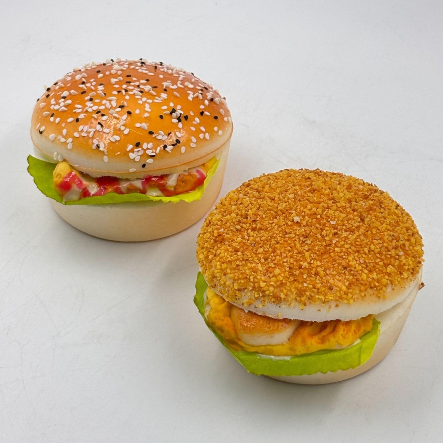 GURUBHAI EQUIPMENTS Artificial Burger Set of 2 – Realistic Fake Burgers for Display & Decoration | Lifelike Food Props for Café, Bakery, Menu Styling, Photography & Home Décor