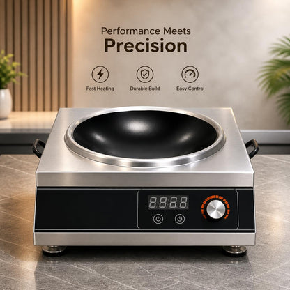 Gurubhai Equipment Commercial Induction Cooktop | Flat Induction Stove with Temperature Control | Heavy Duty Commercial Induction for Restaurant, Hotel & Catering Kitchen