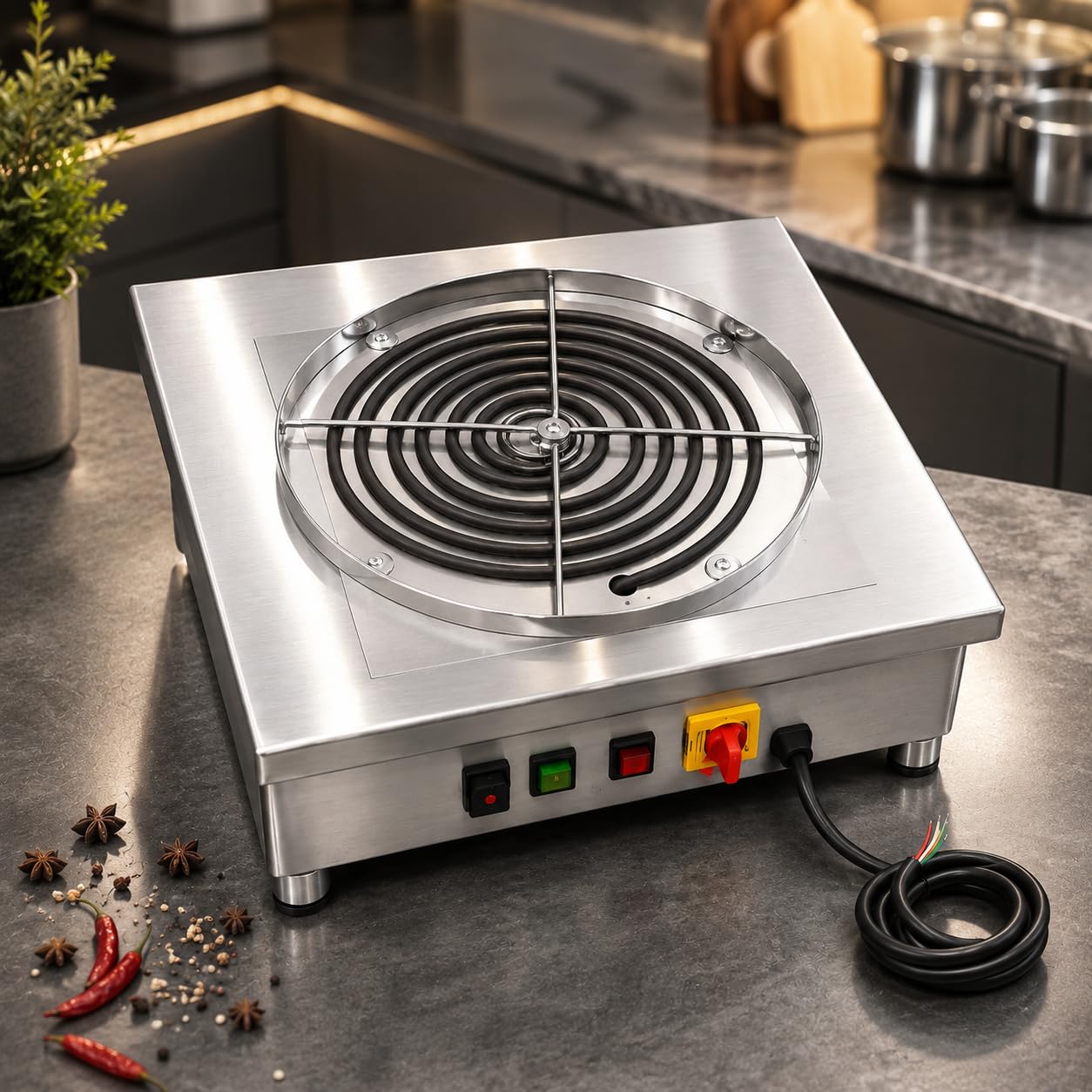 Gurubhai Equipment Commercial Induction Cooktop | Induction Stove with Temperature Control | Heavy Duty Induction Cooker for Restaurant, Hotel & Catering Kitchen