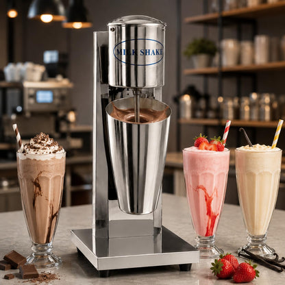 Gurubhai Equipments Commercial Milkshake Maker | Heavy-Duty Double Mixer | Electric Blender Machine with Mixing Cups for Milkshakes, Smoothies, and Drinks