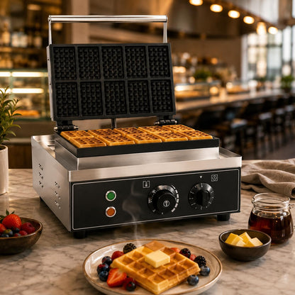 Gurubhai Equipments Biscuit Waffle Machine, Commercial Electric Biscuit Maker, Non-Stick Waffle Biscuit Baker for Cafe Bakery Restaurant