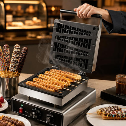 Gurubhai Equipments Commercial Waffle Maker Machine, Electric Belgian Waffle Baker, Professional Waffle Machine for Cafe Bakery Restaurant Food Stall