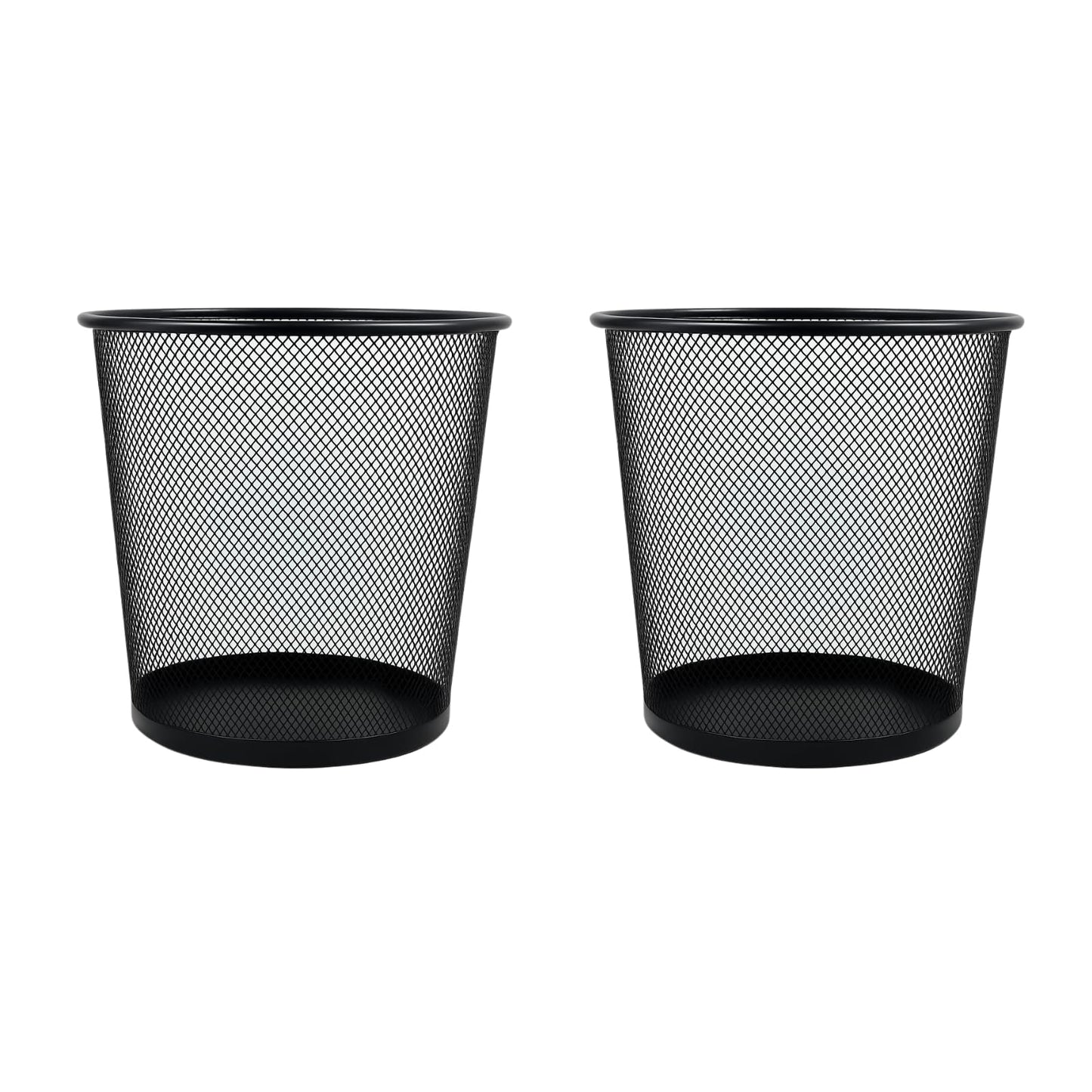 GURUBHAI EQUIPMENTS Metal Mesh Waste Bin | Black Dustbin for Office, Home, Kitchen, Study Room & Bathroom | Round Open Trash Can for Paper & Dry Waste (Steel Mesh, Rust-Resistant)
