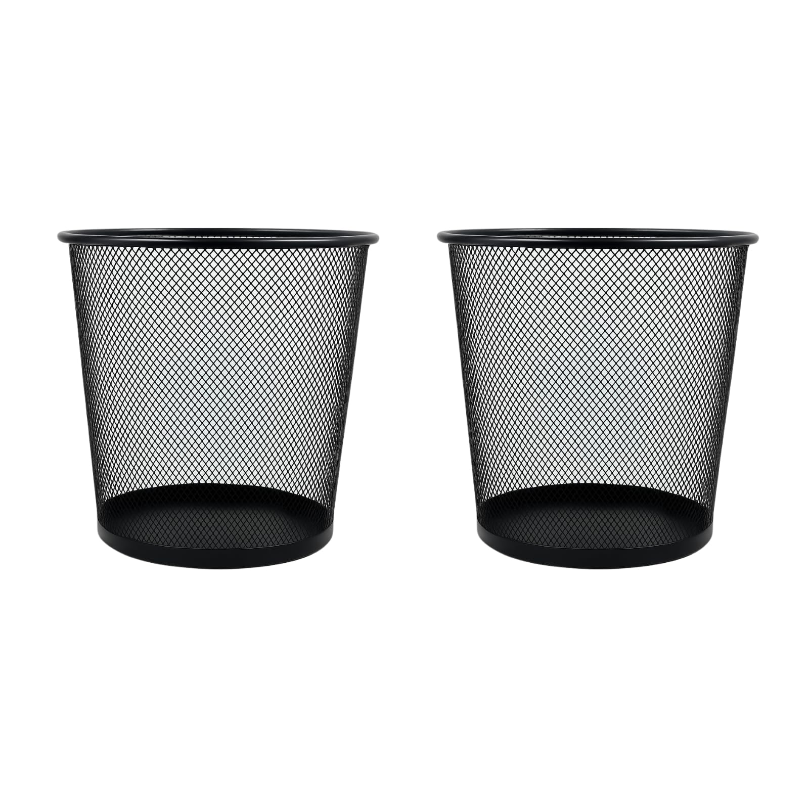 GURUBHAI EQUIPMENTS Metal Mesh Waste Bin | Black Dustbin for Office, Home, Kitchen, Study Room & Bathroom | Round Open Trash Can for Paper & Dry Waste (Steel Mesh, Rust-Resistant)