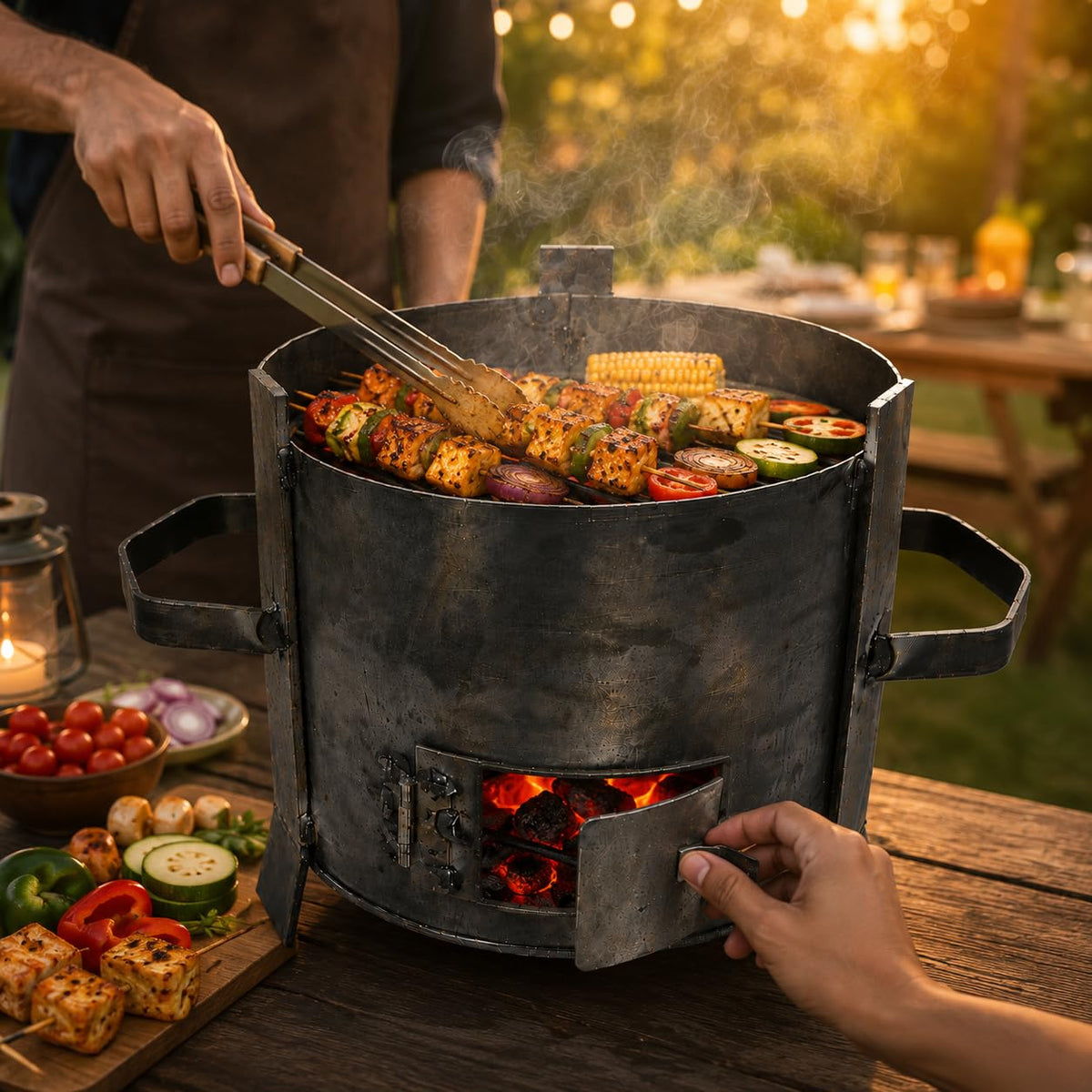 Round Charcoal Sigdi 11 inch with Grill Rods - product view 4