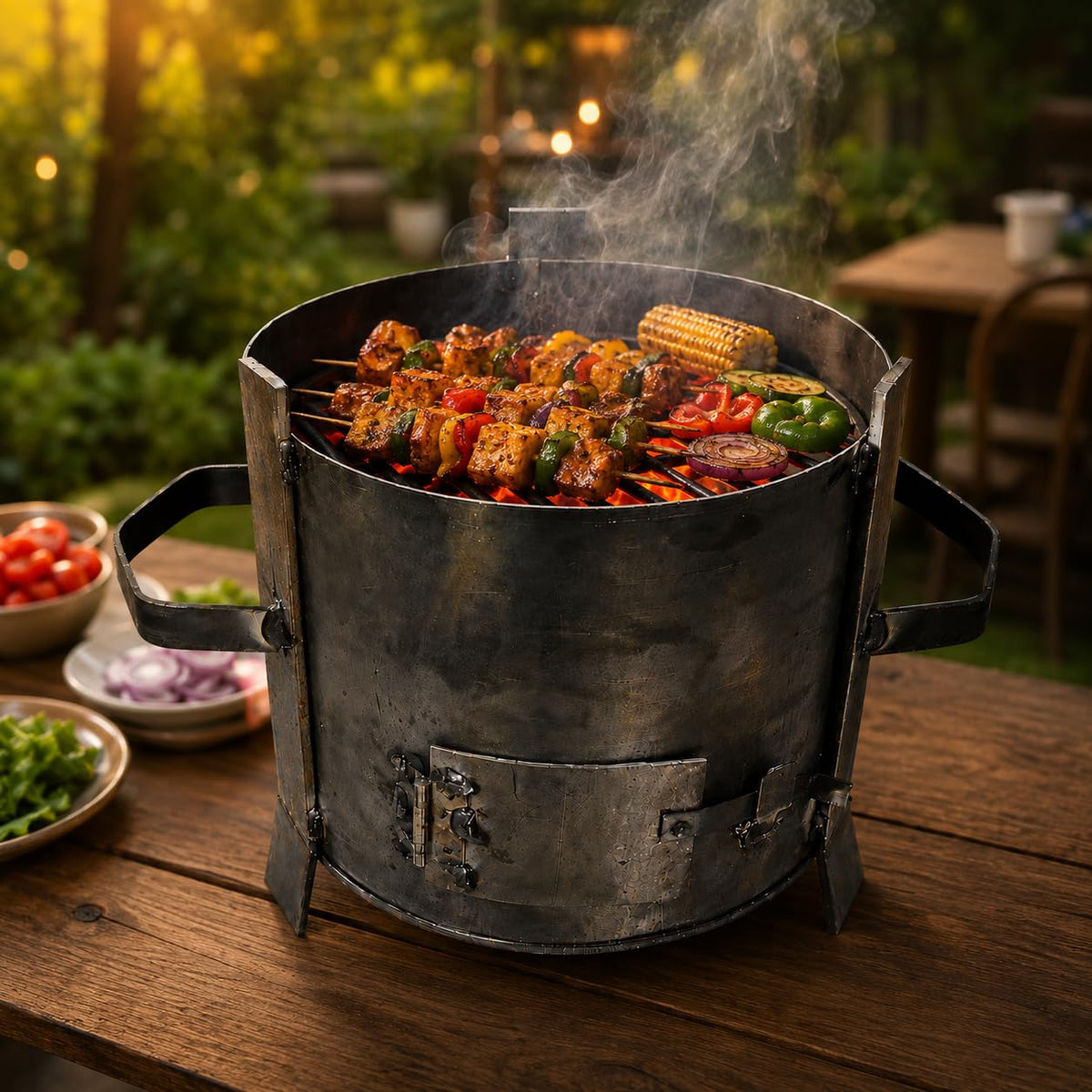 Round Charcoal Sigdi 11 inch with Grill Rods - product view 3