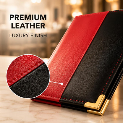 Gurubhai Equipments Luxury PU Leather Bill Folder – Restaurant Bill Book Holder & Check Presenter | Professional Billing Menu Folder for Hotels, Cafes, Bars & Retail counters