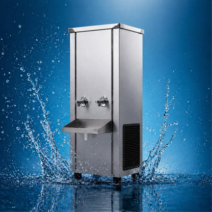 Gurubhai Equipments 60L Stainless Steel Water Cooler | Commercial Drinking Water Cooler Machine | Heavy Duty Electric Water Cooler for Office, School & Restaurant