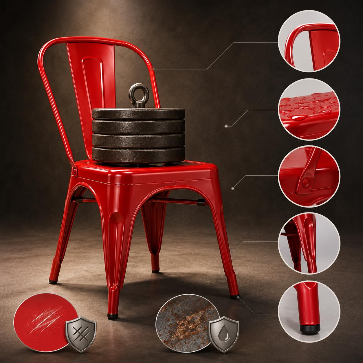 GURUBHAI EQUIPMENTS Dining Chair Restaurant Chair Cafe Chair for Home Dining Room Indoor Outdoor Seating
