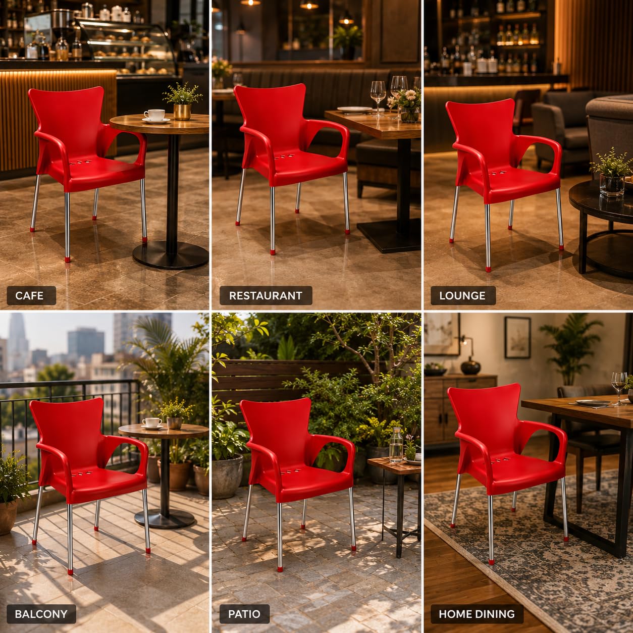 GURUBHAI EQUIPMENTS Dining Chair Restaurant Chair Cafe Chair for Home Dining Room Indoor Outdoor Seating