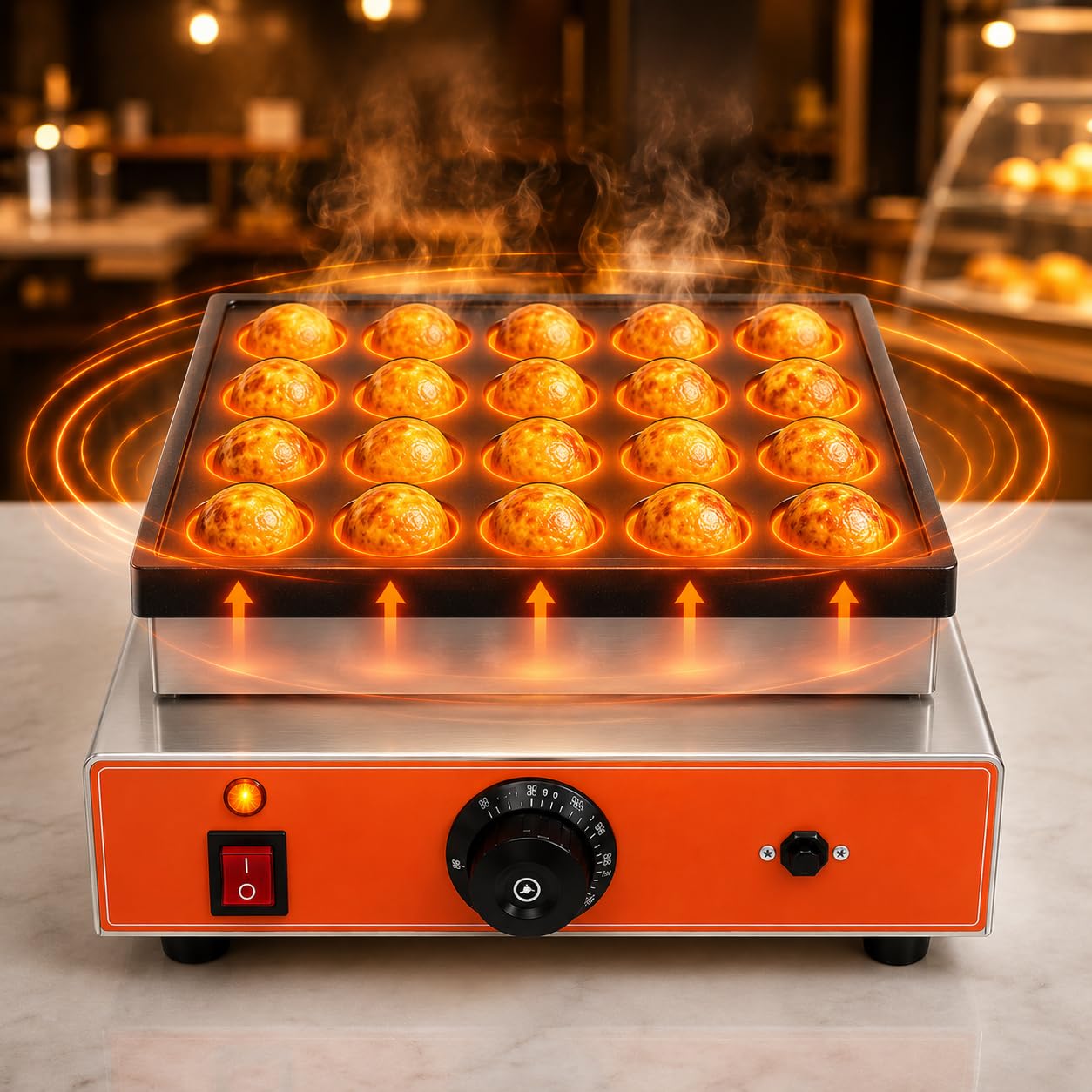 Gurubhai Equipments Commercial Waffle Maker Machine, Electric Belgian Waffle Baker, Professional Waffle Machine for Cafe Bakery Restaurant Food Stall