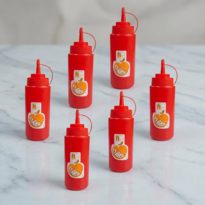 GURUBHAI EQUIPMENTS Ketchup Sauce Bottles | Commercial Squeeze Dispensers for Restaurants, Hotels, Cafeterias & Home Use | Reusable Plastic Bottle for Tomato Sauce, Chutney
