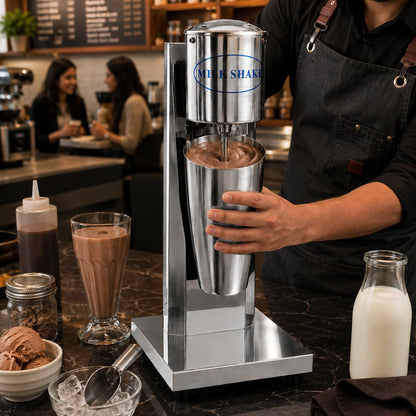 Gurubhai Equipments Commercial Milkshake Maker | Heavy-Duty Double Mixer | Electric Blender Machine with Mixing Cups for Milkshakes, Smoothies, and Drinks