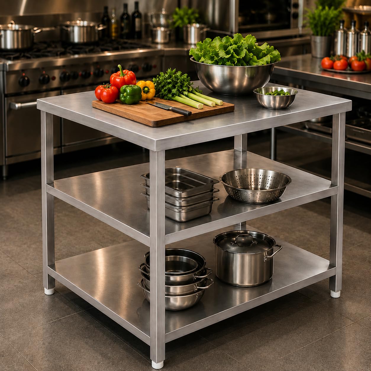 GURUBHAI EQUIPMENTS Kitchen Service Table SRV-TBL-45X24