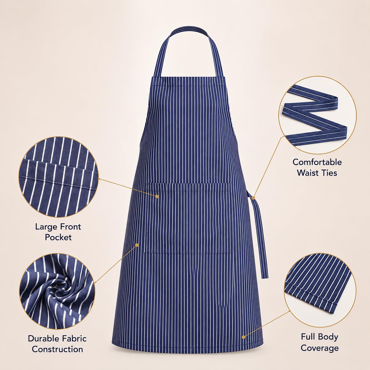 GURUBHAI EQUIPMENTS Chef Apron with Hat Set | Adjustable Kitchen Apron with Front Pocket for Men & Women | Professional Cooking Uniform for Restaurants, Cafés & Catering Use