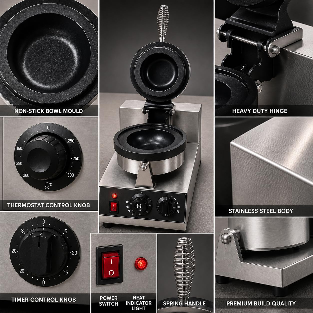 Gurubhai Equipments Burger Press Maker Machine, Commercial Hamburger Patty Press, Heavy Duty Patty Mould Maker for Restaurant Cafe Kitchen