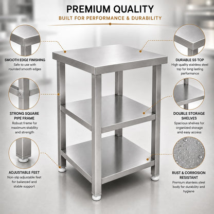 GURUBHAI EQUIPMENTS Kitchen Service Table SRV-TBL-24X24