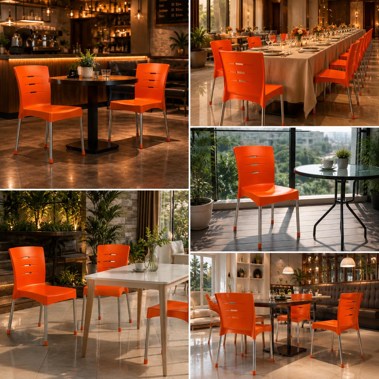 GURUBHAI EQUIPMENTS Dining Chair Restaurant Chair Cafe Chair for Home Dining Room Indoor Outdoor Seating